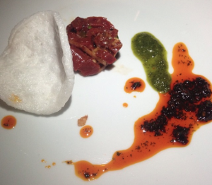 Beef heart tartare